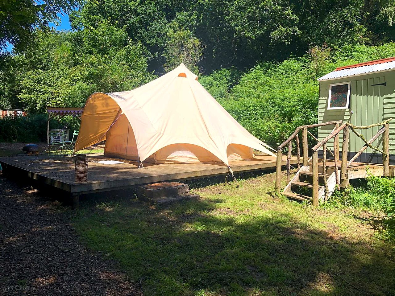 Eclectic Bell Tent Rental for Glamping in Devon