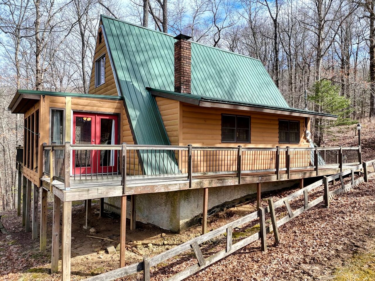 Cozy Getaways in this Cute A-Frame Cabin in Suches, Georgia