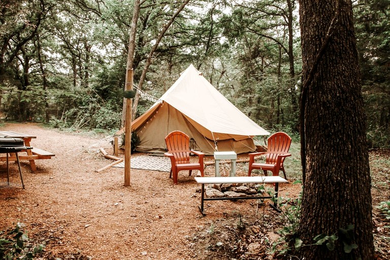 Charming Equipped Bell Tent Surrounded by Nature in Oklahoma