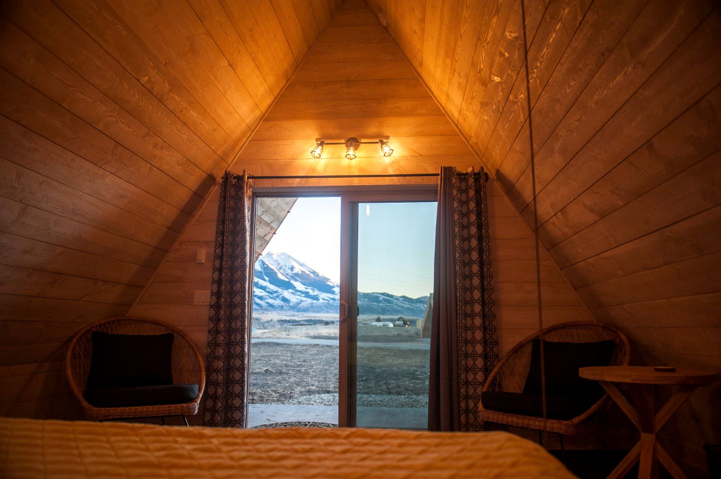 Romantic A-Frame Cabin near Yellowstone for an Amazing Glamping Getaway in Emigrant, Montana