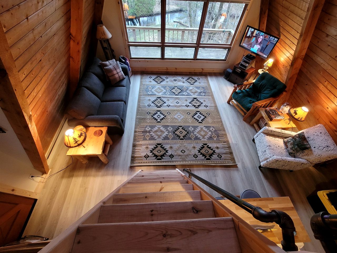 Secluded A-Frame Cabin with Private Riverfront on Little Manistee River near Tustin, Michigan