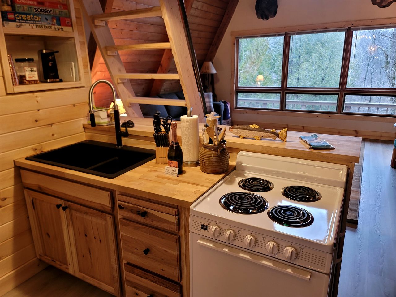 Secluded A-Frame Cabin with Private Riverfront on Little Manistee River near Tustin, Michigan