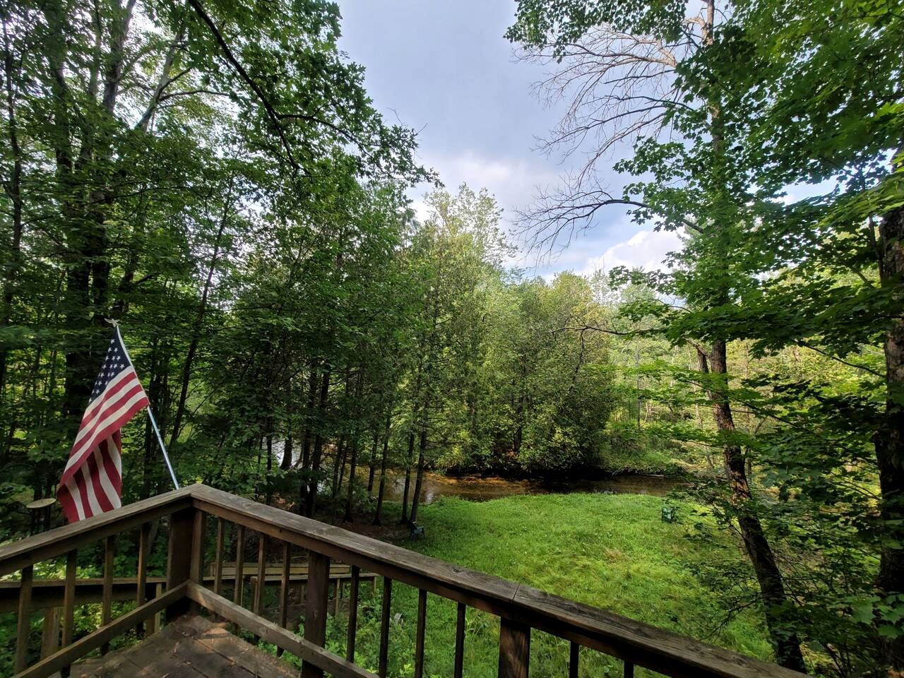 Secluded A-Frame Cabin with Private Riverfront on Little Manistee River near Tustin, Michigan