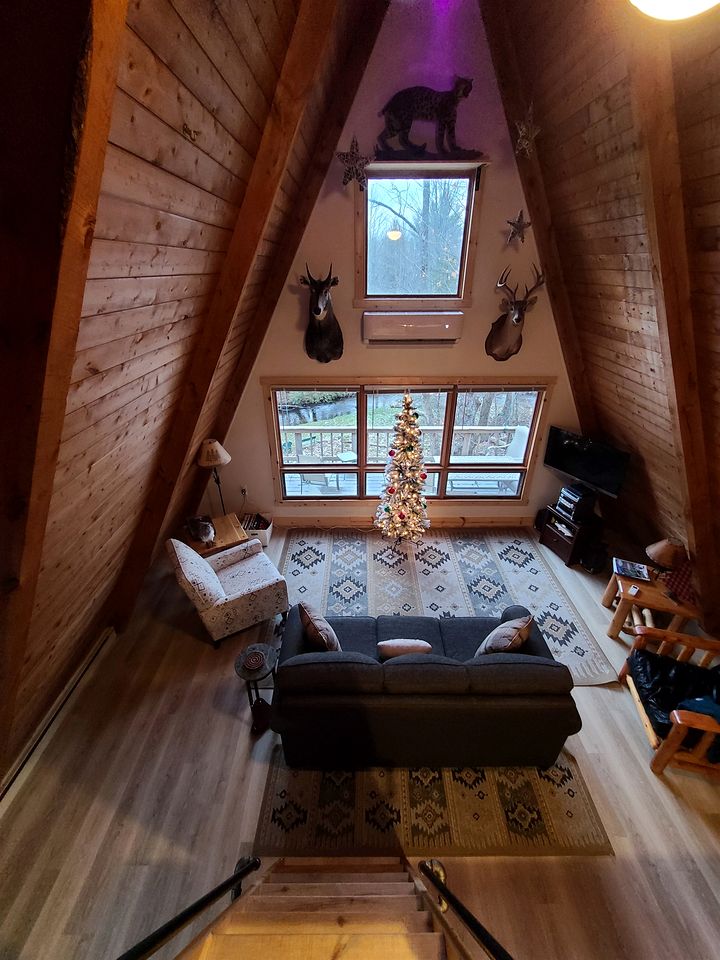 Secluded A-Frame Cabin with Private Riverfront on Little Manistee River near Tustin, Michigan