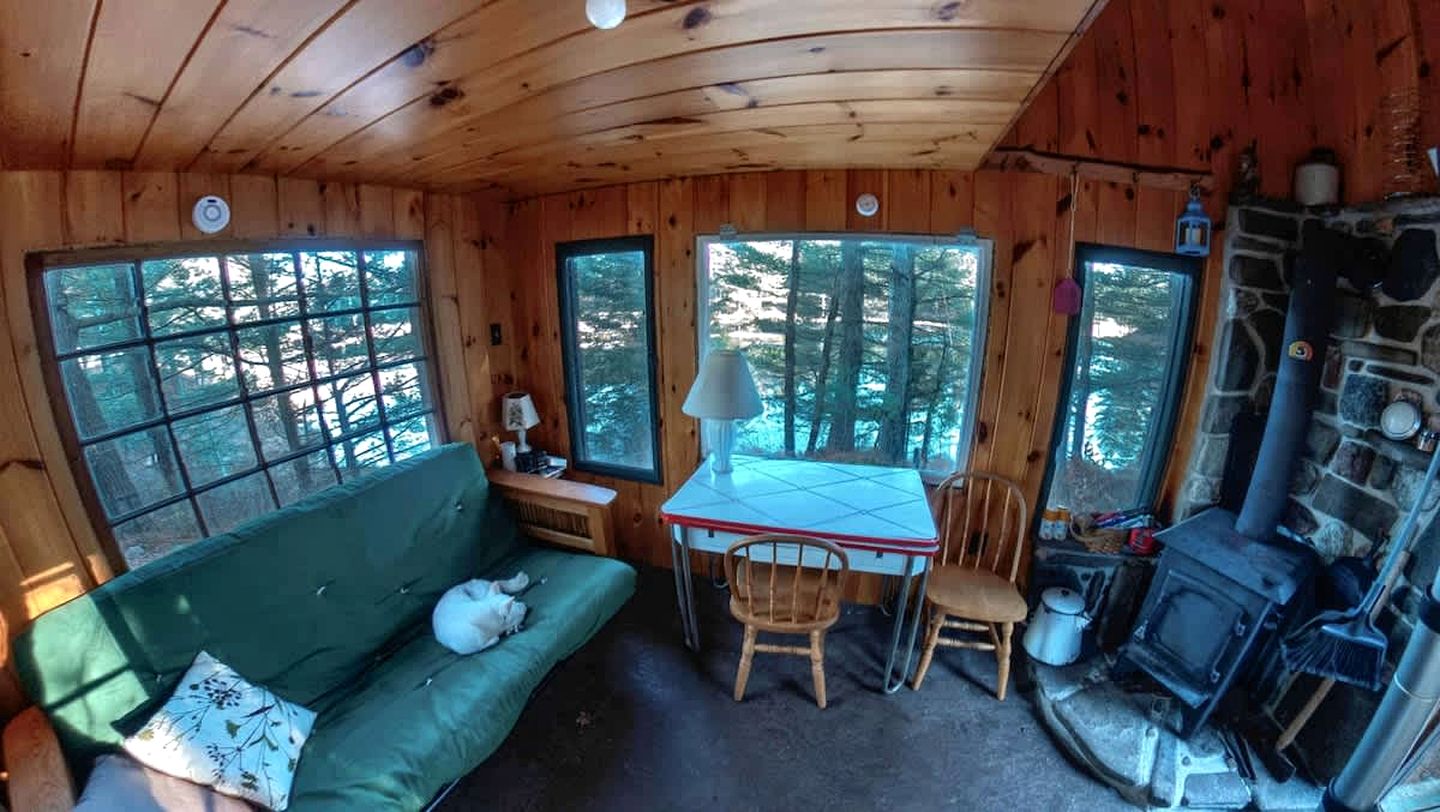 Secluded and Off-Grid, Pet Friendly Cabin on Private Pond in Glenfield, New York