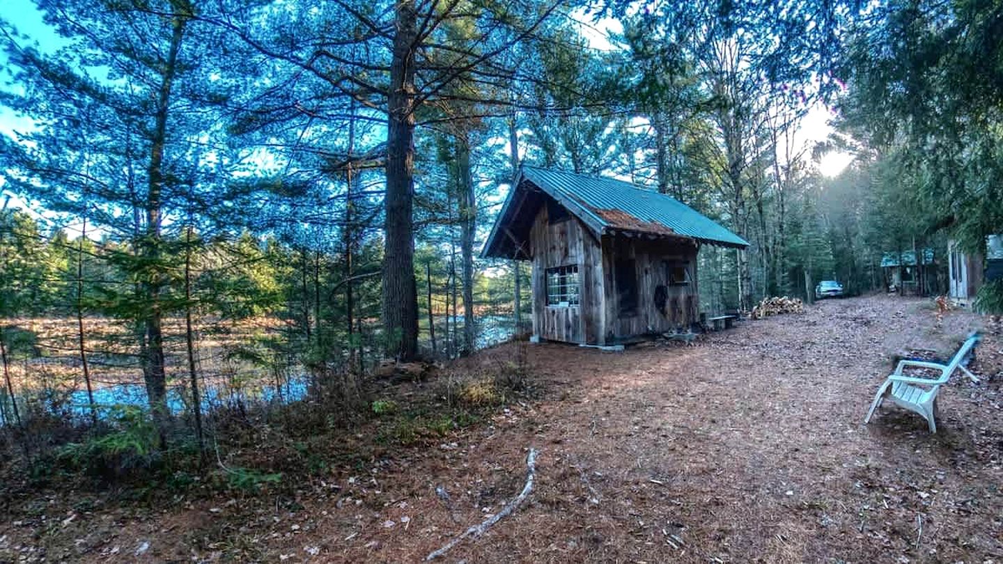 Secluded and Off-Grid, Pet Friendly Cabin on Private Pond in Glenfield, New York