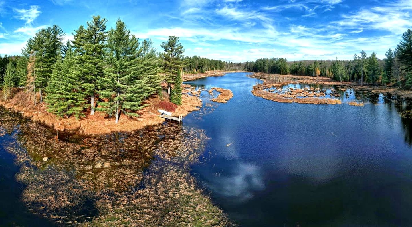 Secluded and Off-Grid, Pet Friendly Cabin on Private Pond in Glenfield, New York