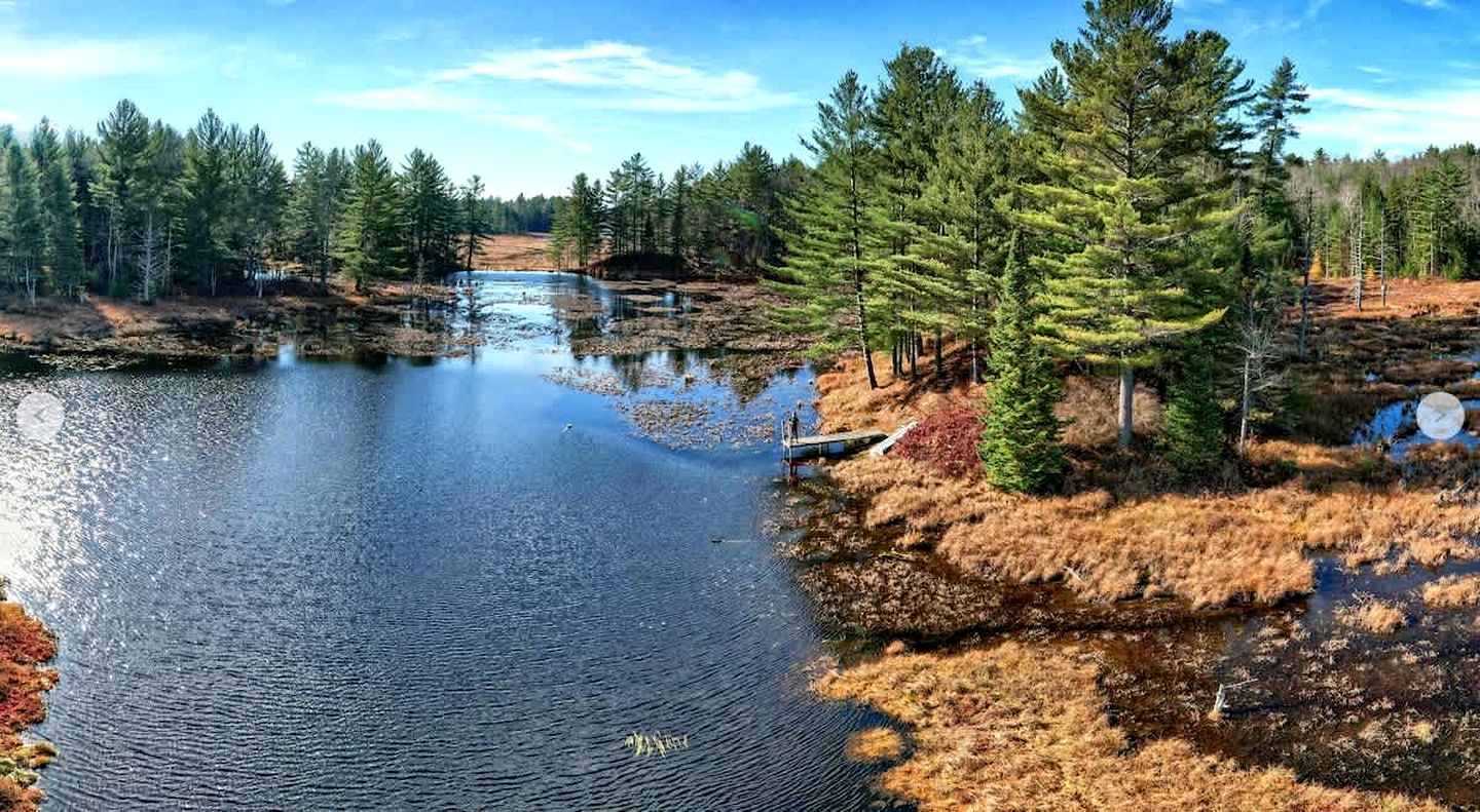 Secluded and Off-Grid, Pet Friendly Cabin on Private Pond in Glenfield, New York