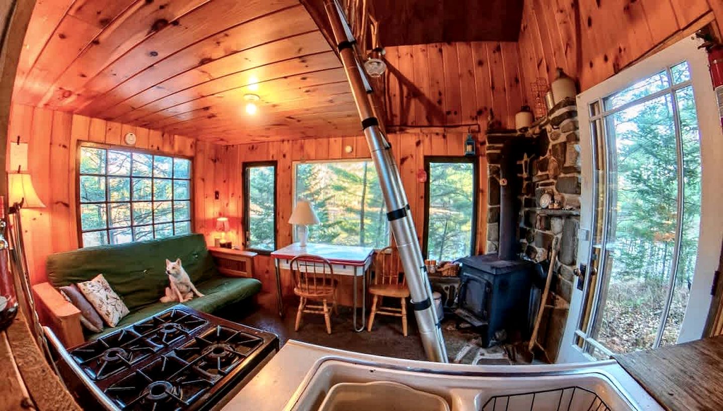 Secluded and Off-Grid, Pet Friendly Cabin on Private Pond in Glenfield, New York