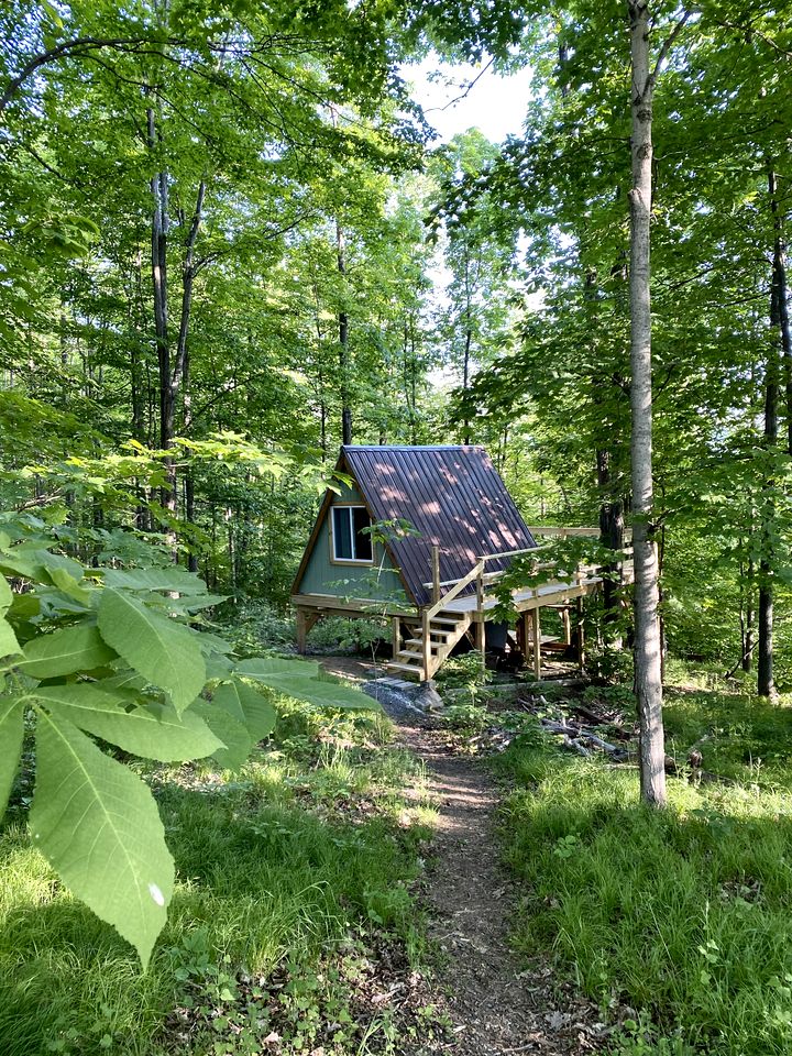 Off Grid Glamping at a Secluded A-Frame Cabin in New York