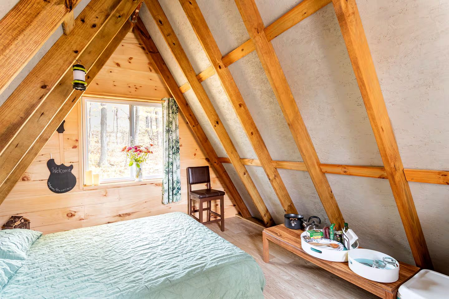 Off Grid Glamping at a Secluded A-Frame Cabin in New York