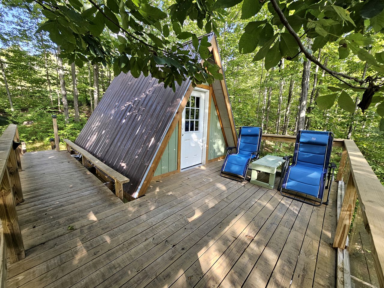 Off Grid Glamping at a Secluded A-Frame Cabin in New York