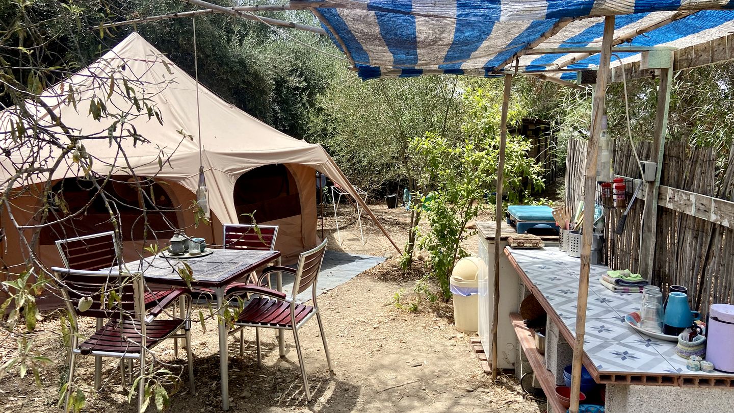 Rustic Bell Tent in Cártama for Glamping Vacations in Southern Spain