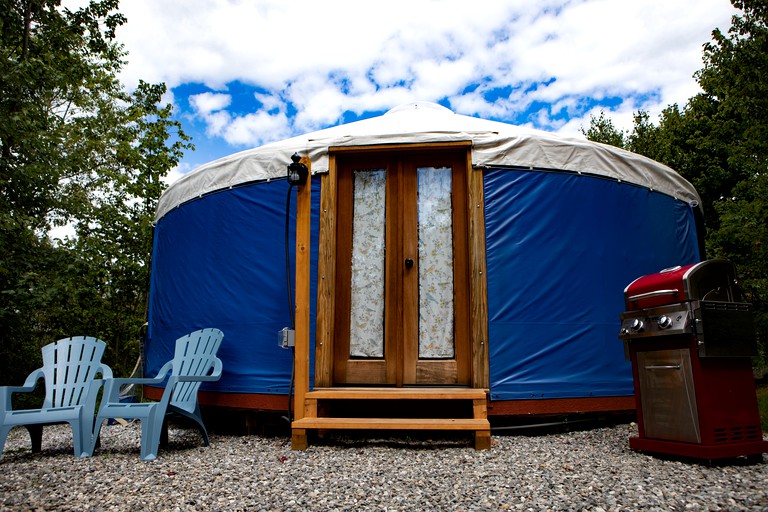 Enjoy a Beach Holiday in Maine from this Lovely Yurt Rental for 4 in Stockton Spring