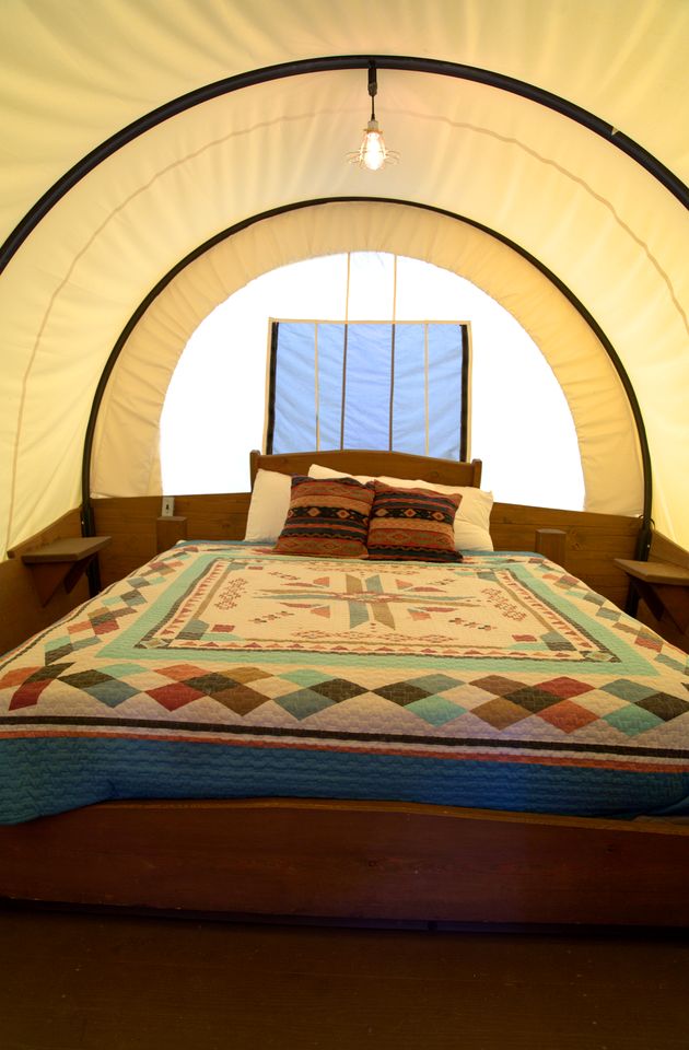 Unforgettable Glamping Getaways in this Covered Wagon in Moore, Oklahoma