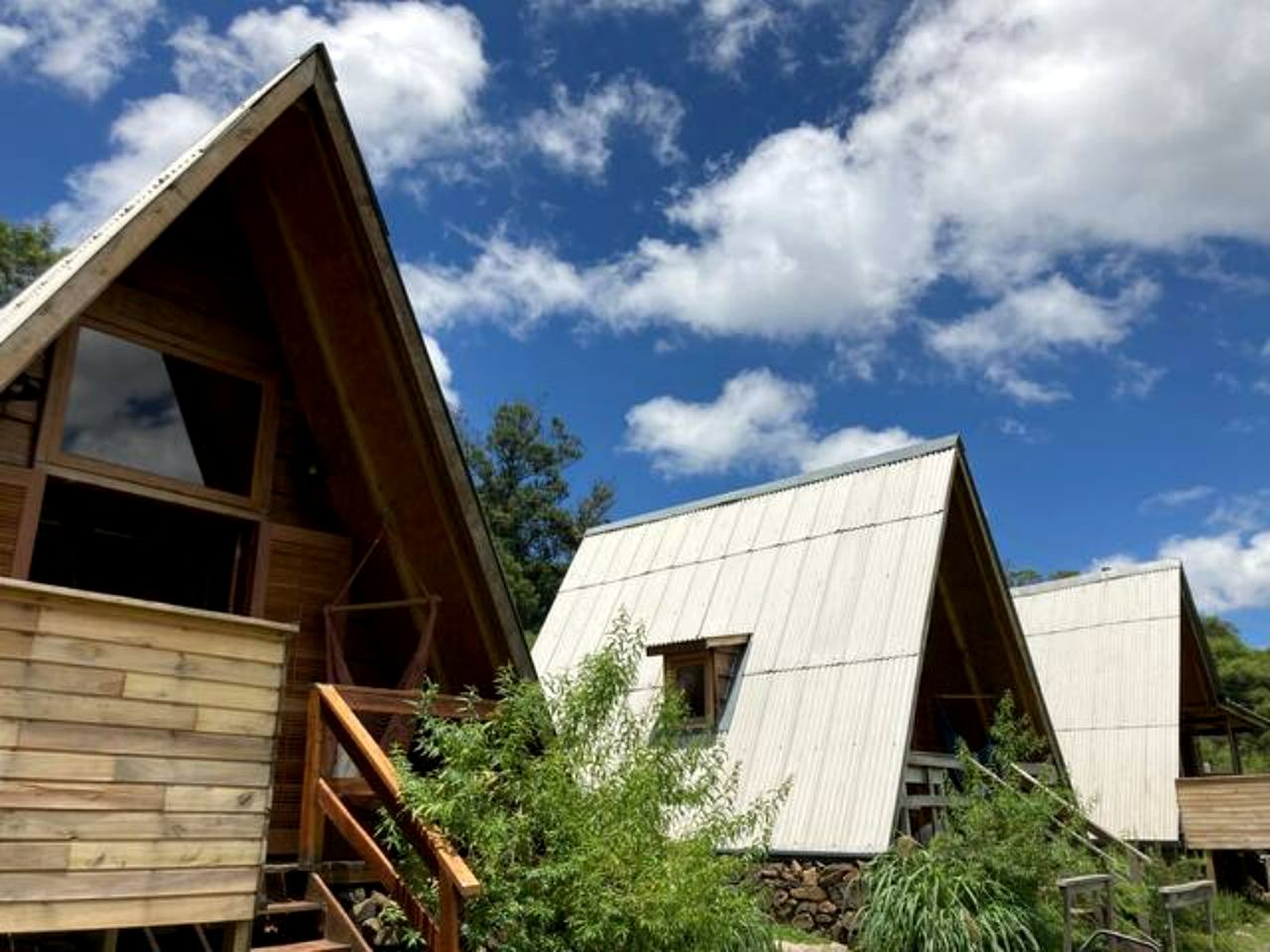 Off-Grid Lofted A-Frames with Outdoor Bath and Nature Views in Brazil
