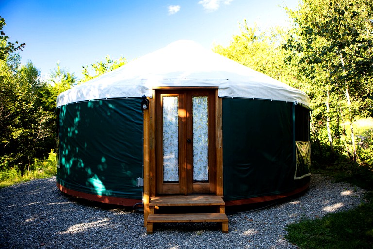 Enjoy a Beach Holiday in Maine from this Lovely Yurt Rental for 4 in Stockton Spring