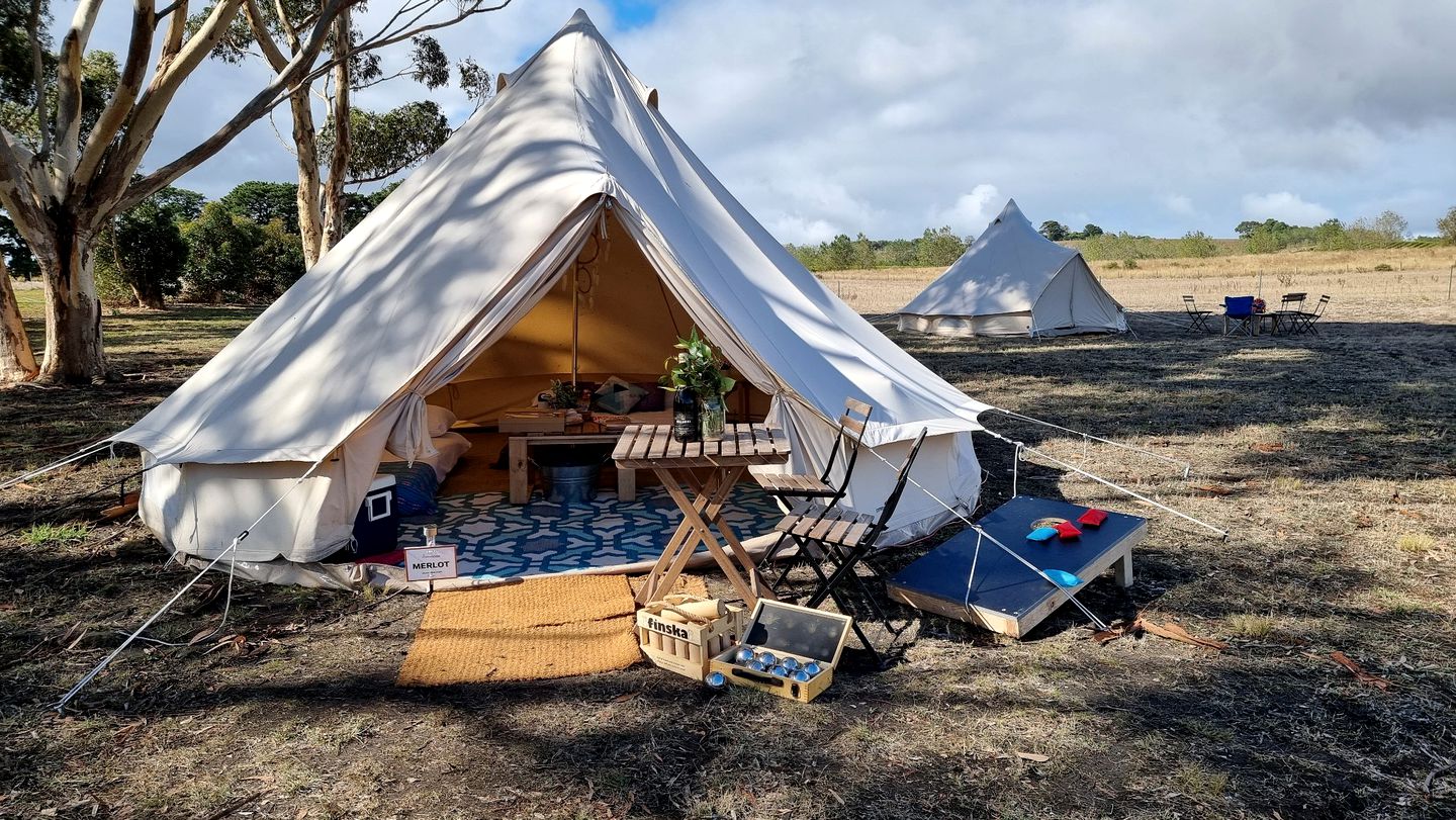 Experience Glamping Magic: Bell Tents for Couples and Families near Melbourne