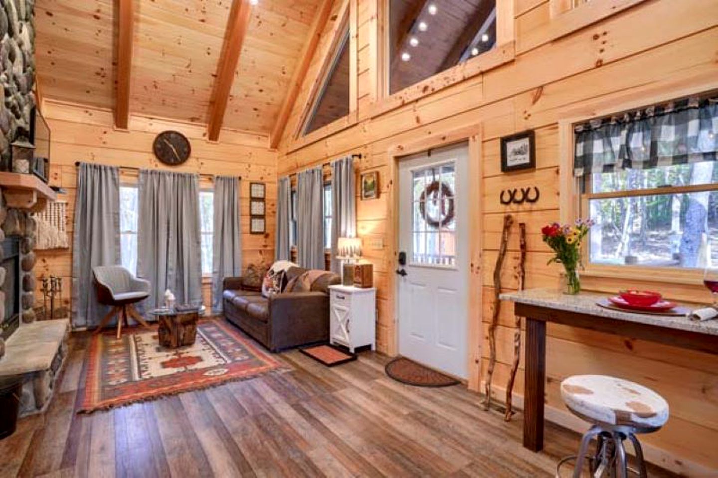 Romantic Getaways to this Rustic Cabin Rental with Stone Fireplace in Logan, Ohio