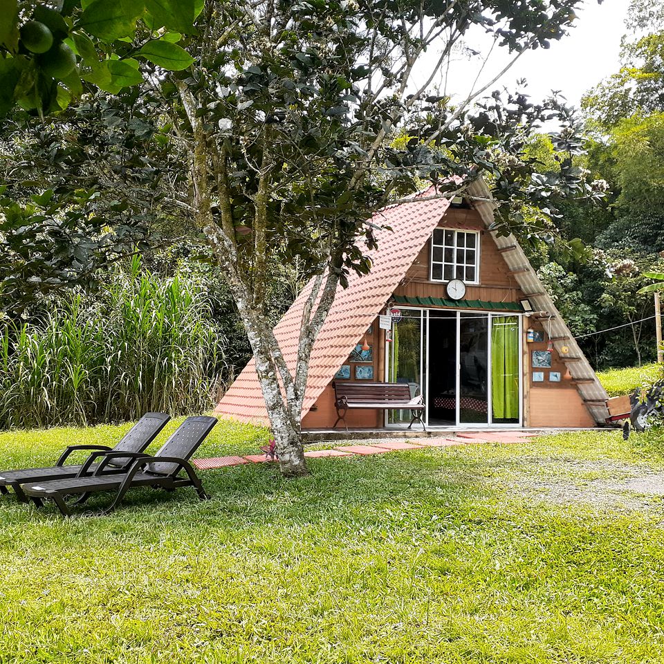 A Frame Cabin for a Unique Eco Glamping Experience with Natural Pool and Jacuzzi, Nocaima, Colombia