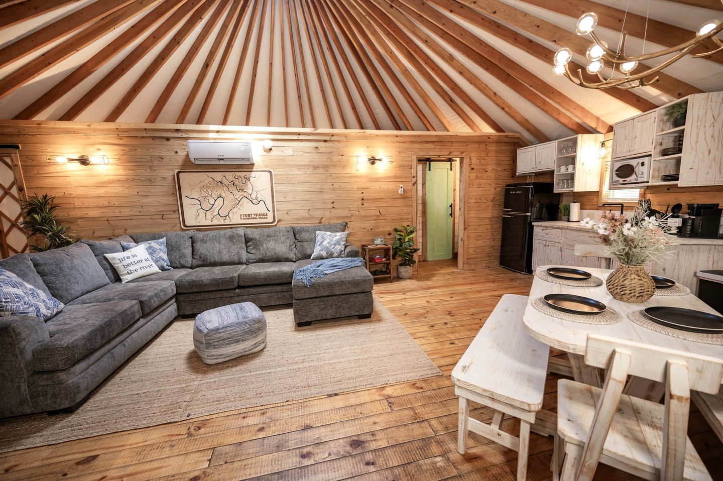 Luxury Glamping Yurt with Hot-Tub on the Medina River Bandera, Texas