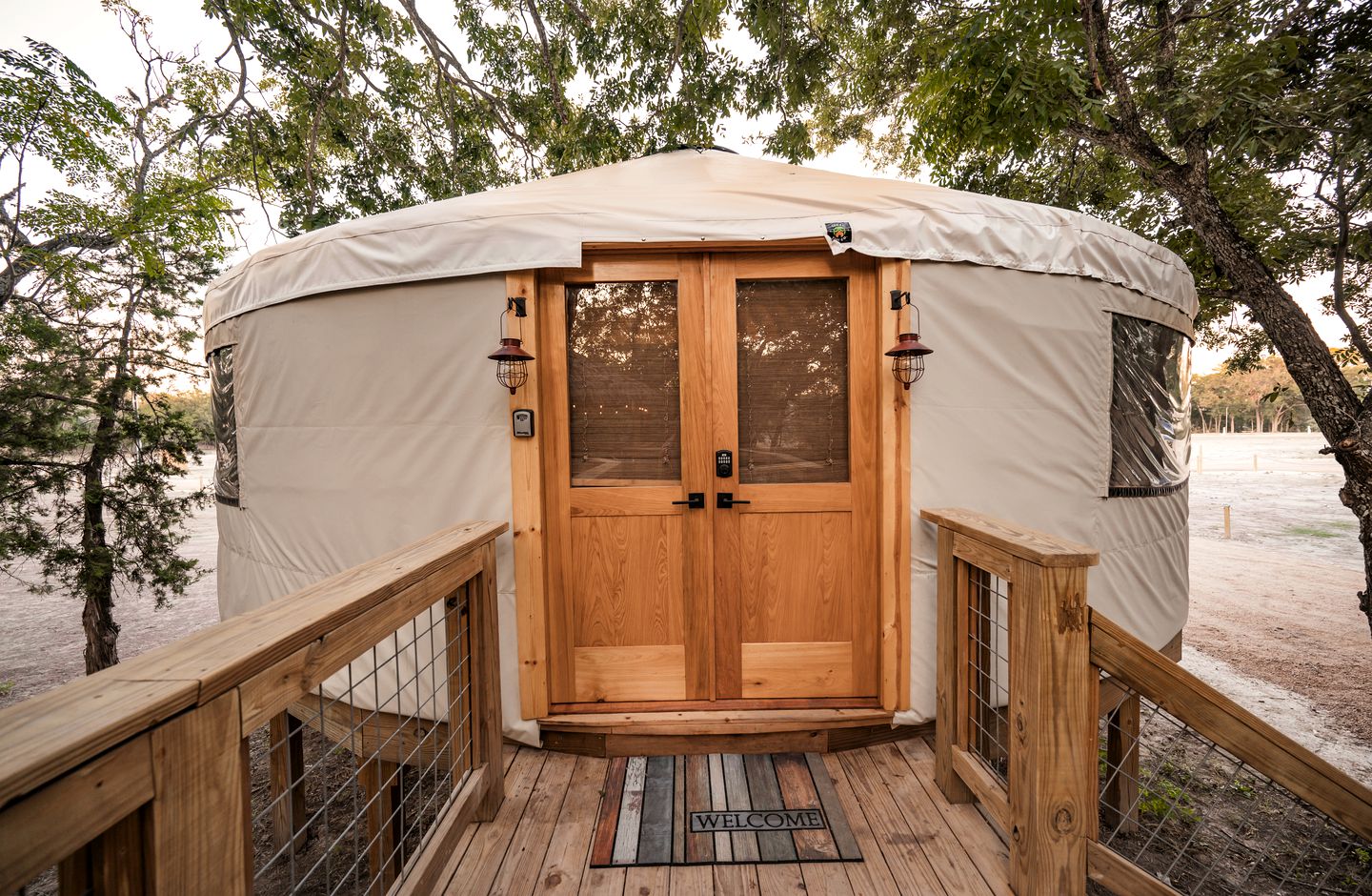 Luxury Glamping Yurt with Hot-Tub on the Medina River Bandera, Texas