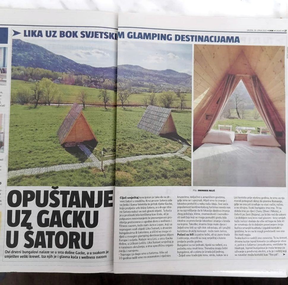 Awesome A-Frame Accommodations with Gacka River Views and Jacuzzi Access in Ličko Lešće, Croatia