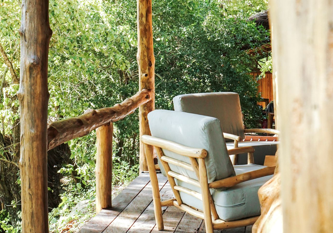 Serene Cabin with Private Balcony Nestled Among Trees in Indonesia
