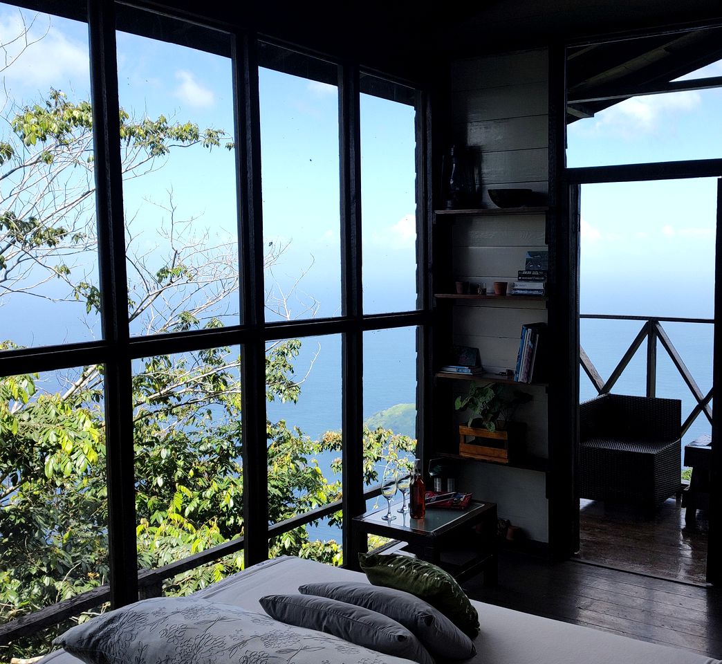 Glass Cabin with Spectacular Views of the Caribbean Rain Forest, Majestic Mountains and Sparkling Sea in Paramin, Trinidad and Tobago