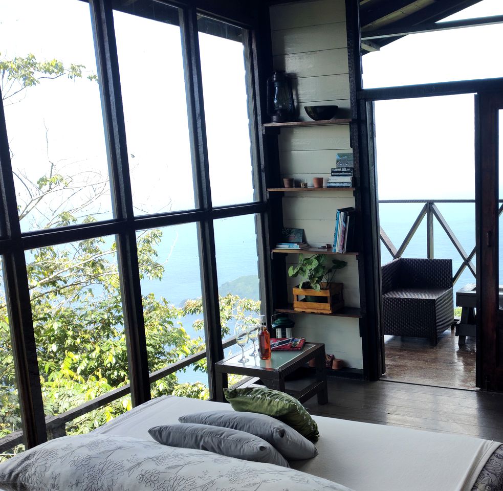 Glass Cabin with Spectacular Views of the Caribbean Rain Forest, Majestic Mountains and Sparkling Sea in Paramin, Trinidad and Tobago
