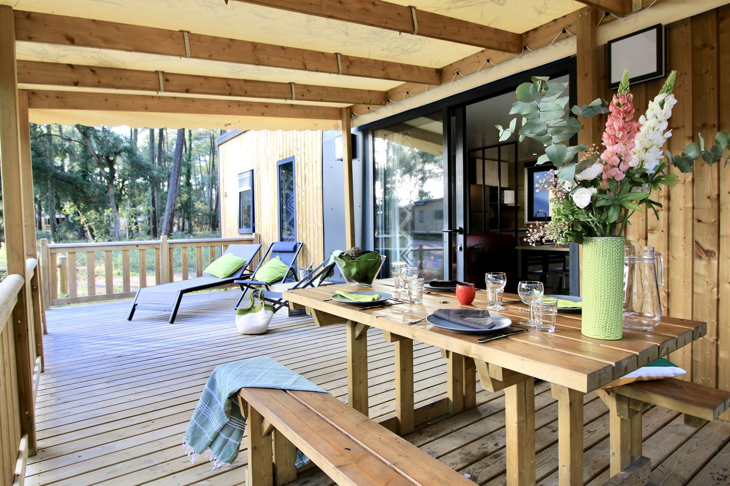 Family Glamping Getaways in France in this Charming Log Cabin Rental
