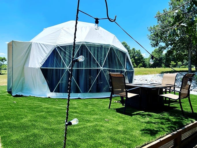 Riverfront Cozy Dome with Patio and Fire Pit in Missouri
