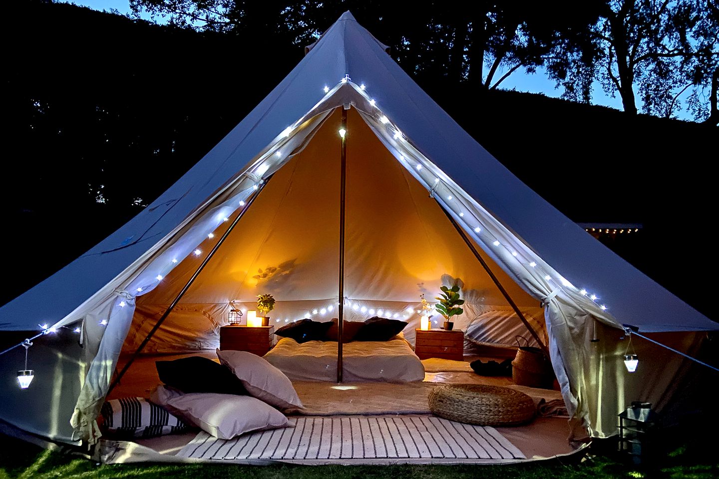 Family-Friendly Bell Tent Glamping on this Working Farm near Stratford-Upon-Avon, United Kingdom