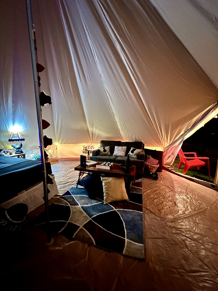 Rustic Bell Tent on a Texan Farm, Nestled in the Sam Houston National Forest, Perfect for a Weekend Getaway