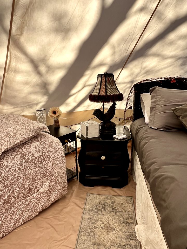 Rustic Bell Tent on a Texan Farm, Nestled in the Sam Houston National Forest, Perfect for a Weekend Getaway