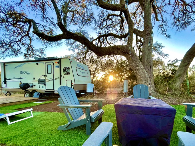 Texas Glamping Vacations in this Charming Caravan Rental in Dripping Springs