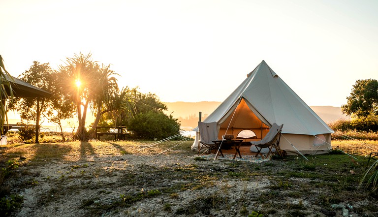 Off-Grid Cozy Bell Tent Ideal for Two in Queensland