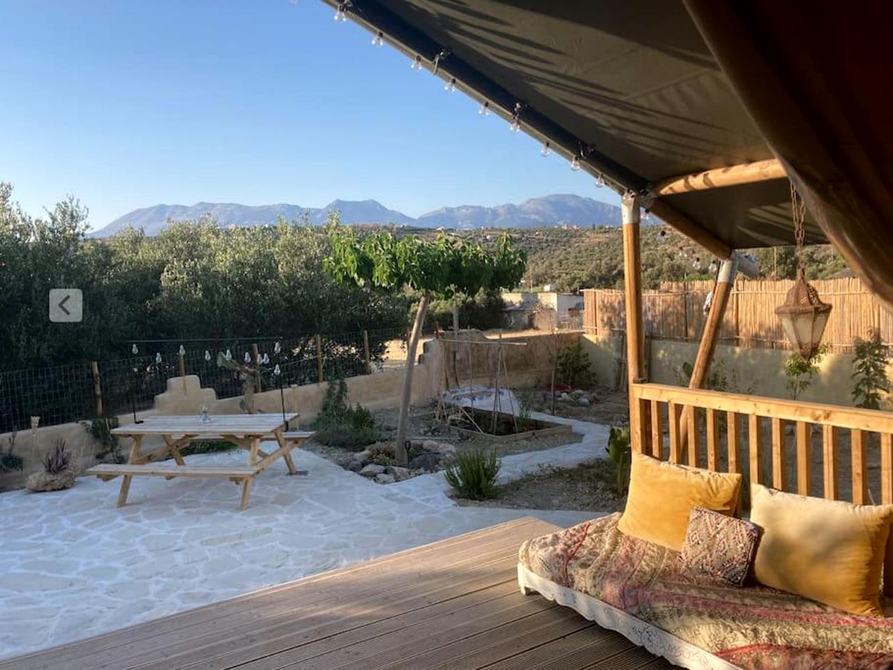 Spectacular Family Safari Tent with Outdoor Living Space Fully Equipped in Greece
