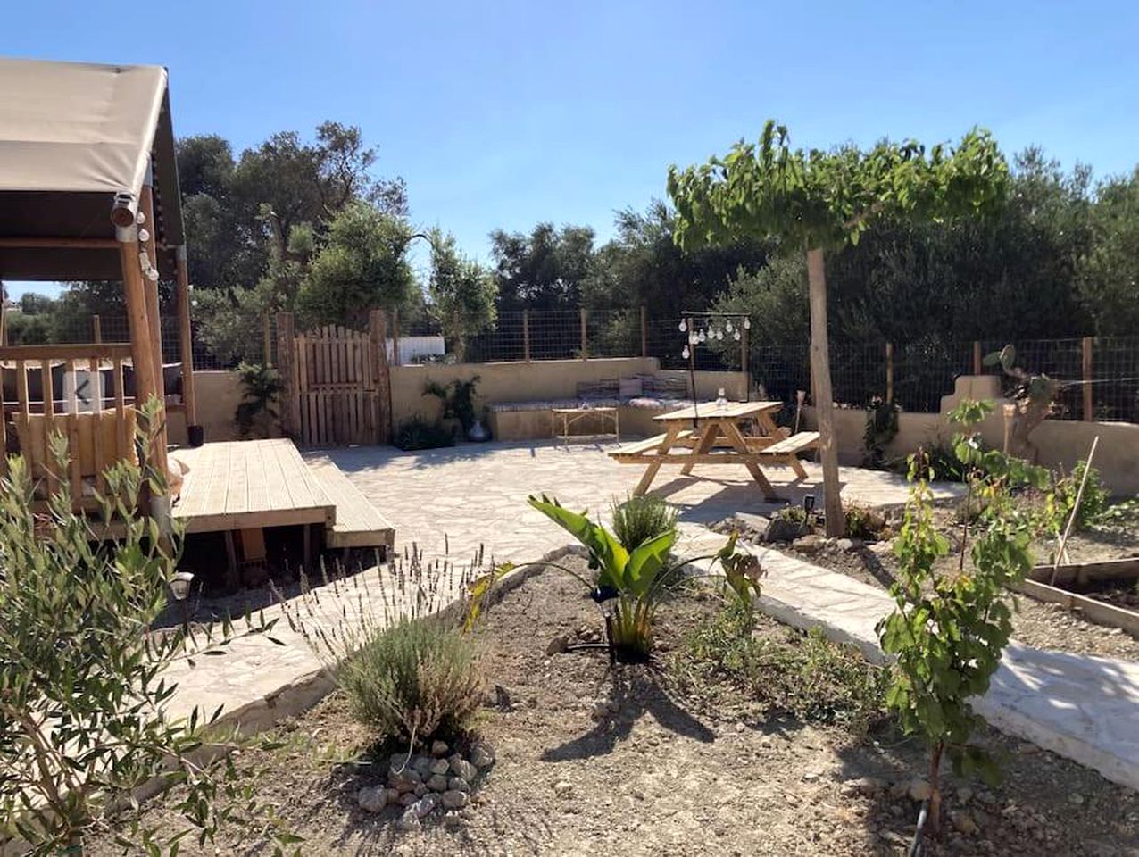 Spectacular Family Safari Tent with Outdoor Living Space Fully Equipped in Greece