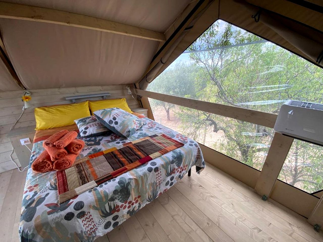 Panoramic Glamping Tent with Enchanting Patio in Santa Maria del Focallo, Sicily