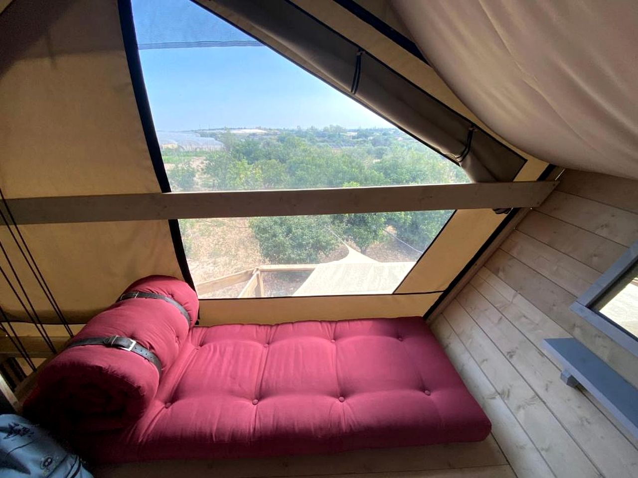 Panoramic Glamping Tent with Enchanting Patio in Santa Maria del Focallo, Sicily