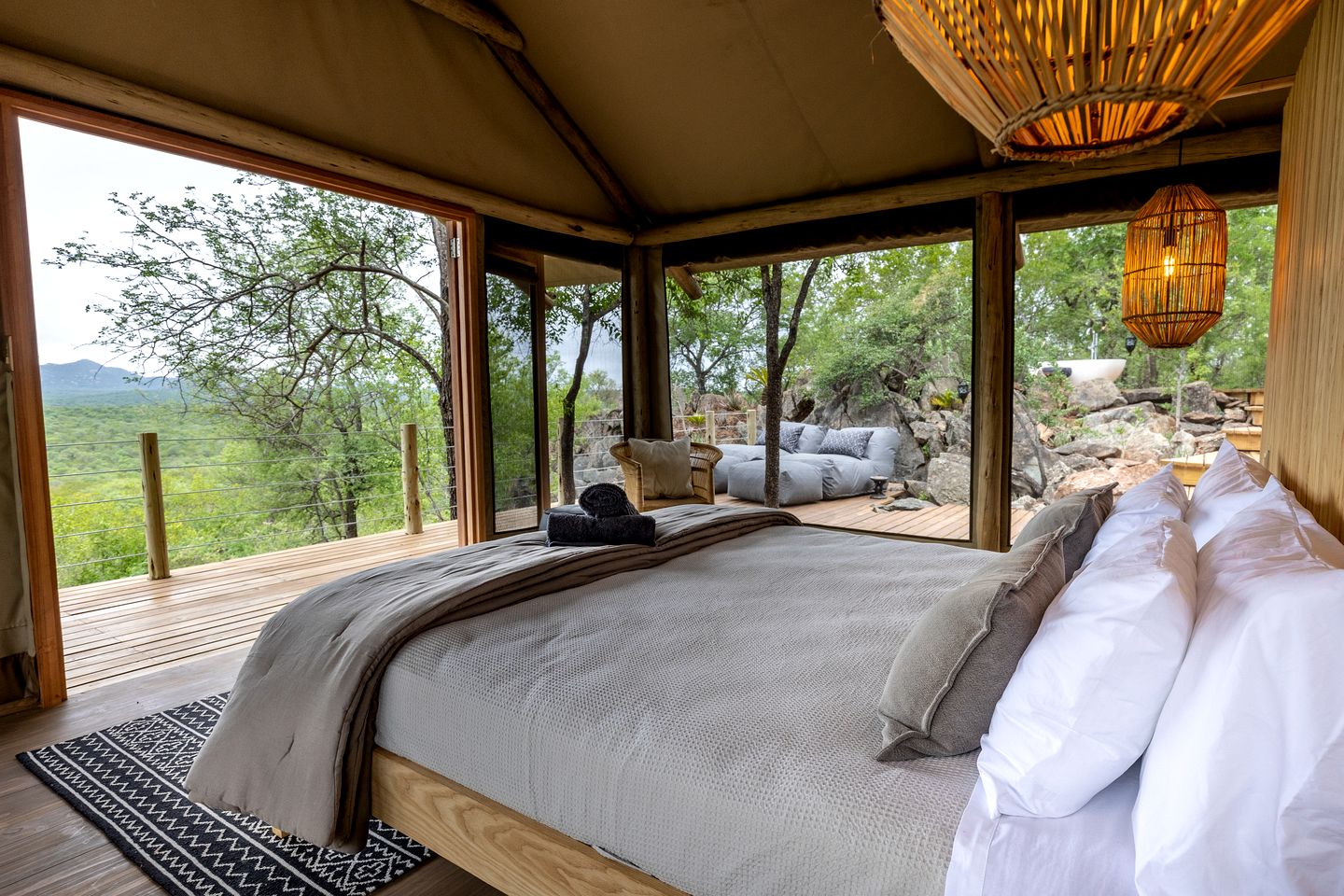 Luxury Safari Tent with Magnificent Exterior and Interior in South Africa
