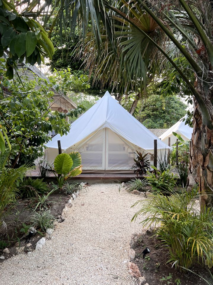 Lovely Bell Tents with Outdoor Pool in Mexico