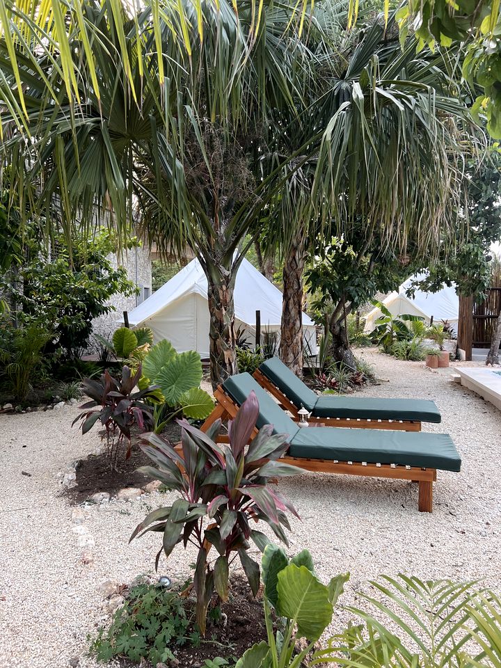 Lovely Bell Tents with Outdoor Pool in Mexico