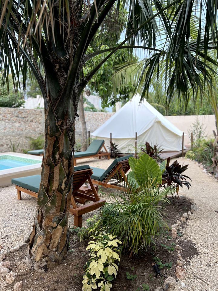 Lovely Bell Tents with Outdoor Pool in Mexico