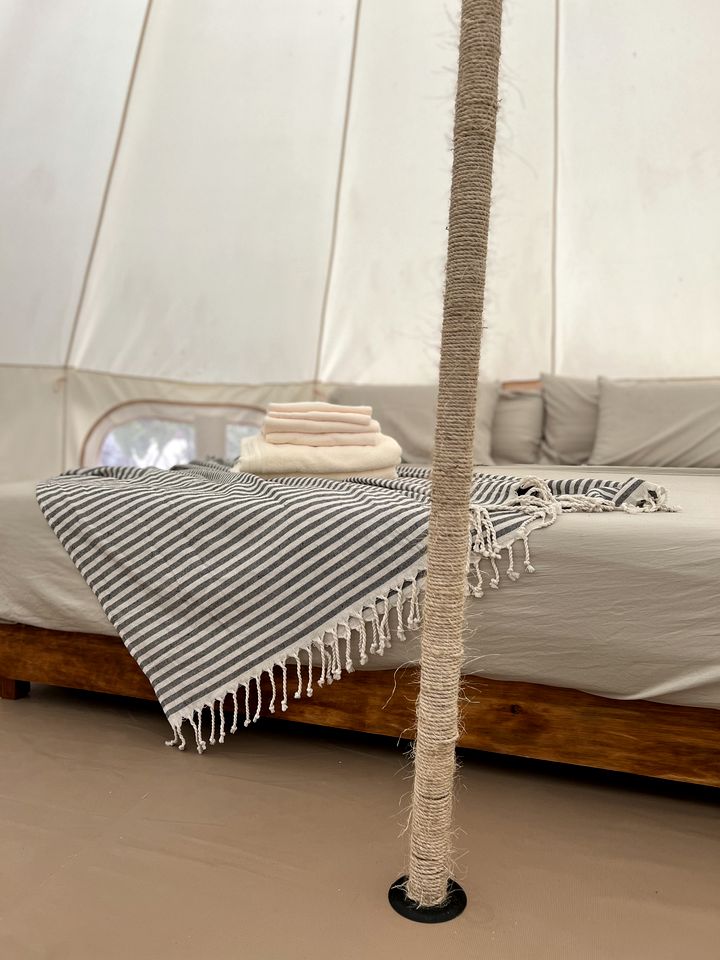 Lovely Bell Tents with Outdoor Pool in Mexico