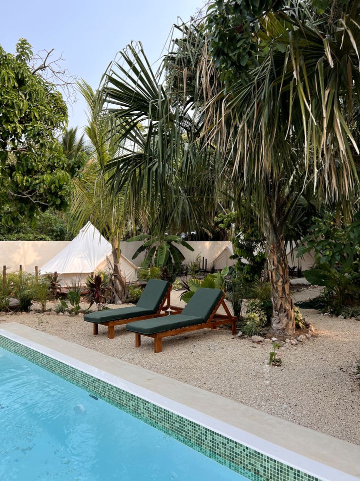 Lovely Bell Tents with Outdoor Pool in Mexico
