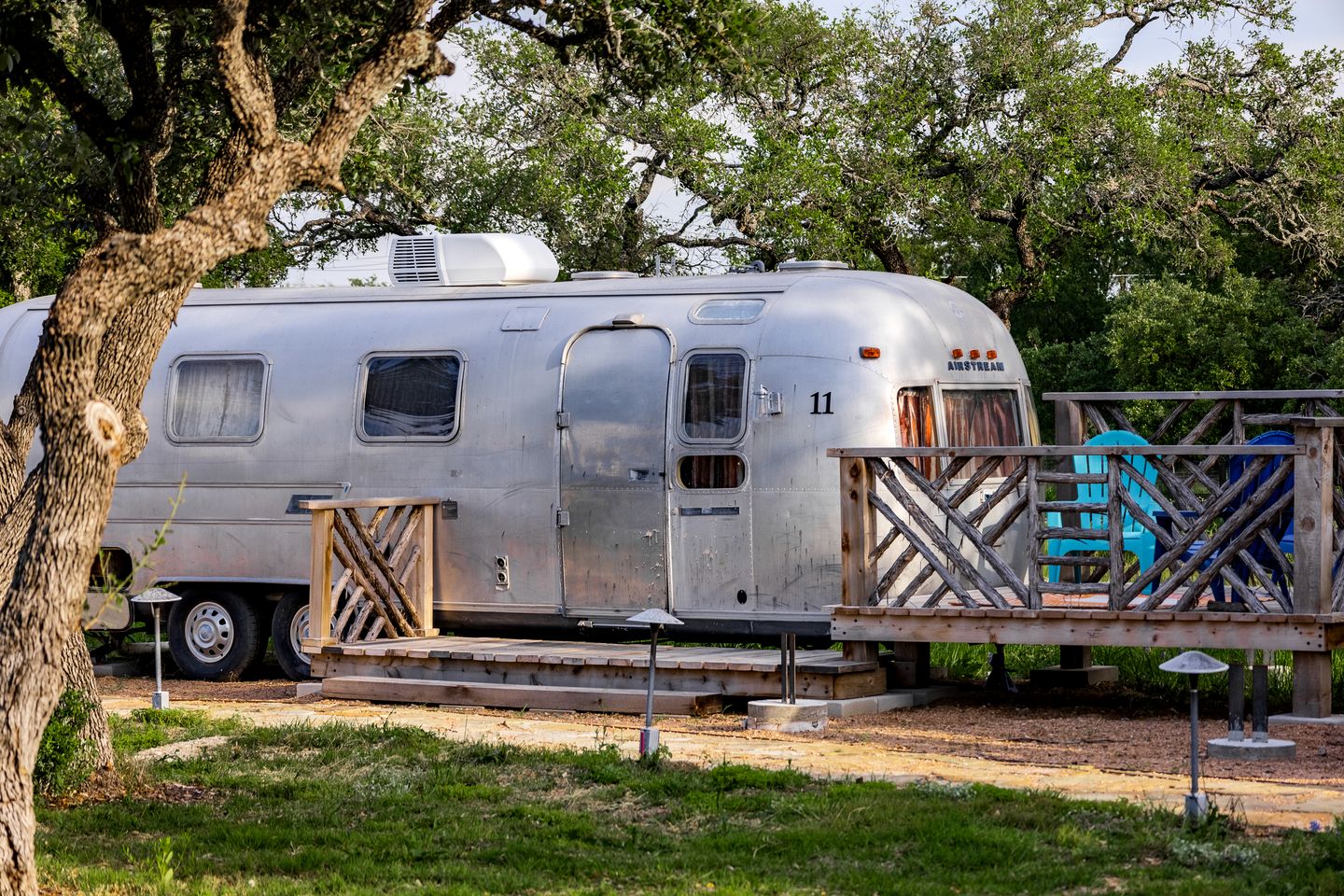 Newly Renovated Camper with Fresh Decor and Tiny Deck in Texas