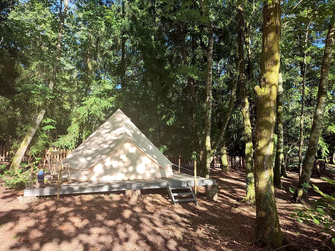 Cozy Forest Bell Tents Camp Surrounded by Nature in France