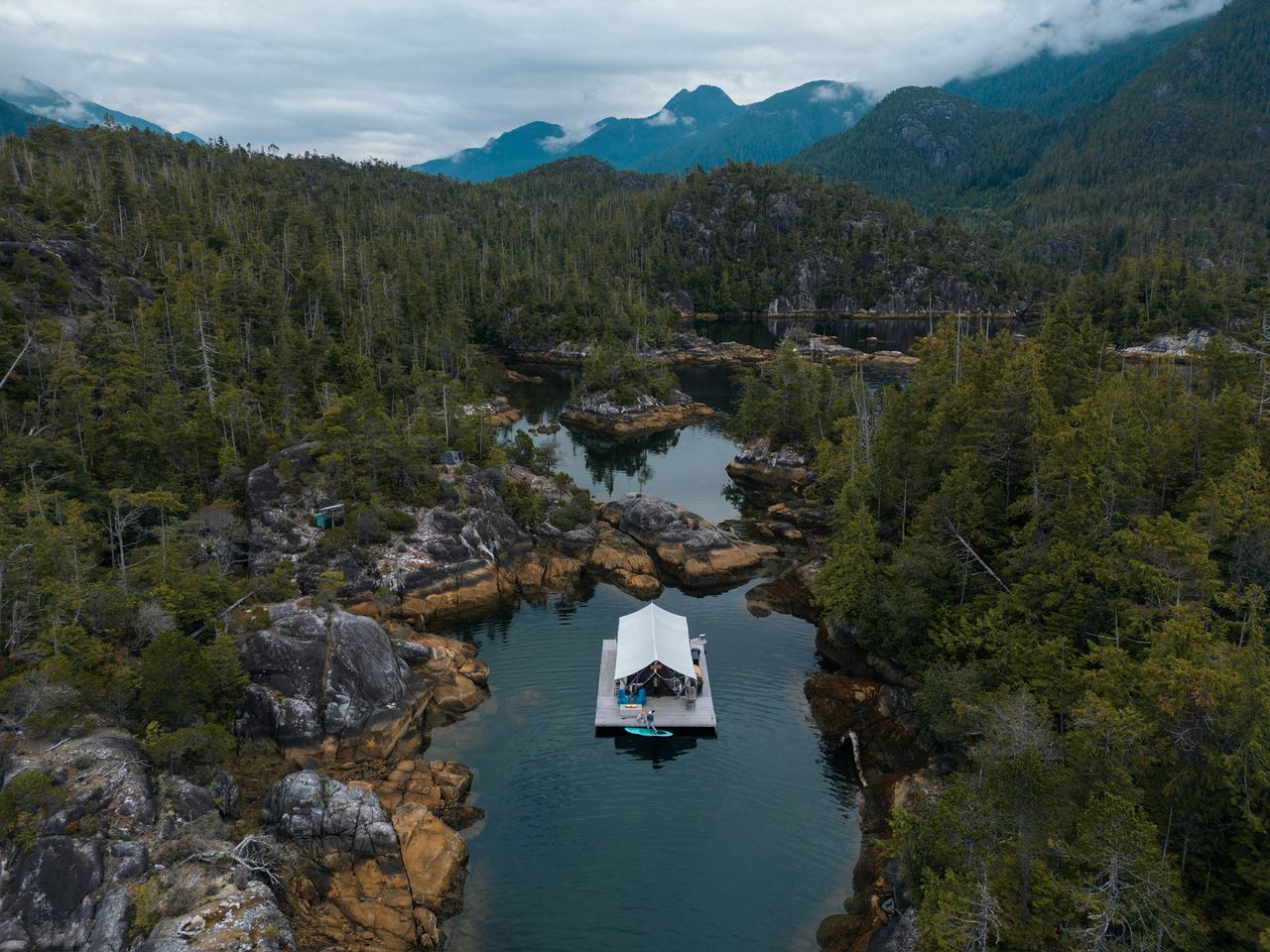 Spectacular Floating Safari Tent Fully Equipped Perfect for a Luxury Getaway in British Columbia